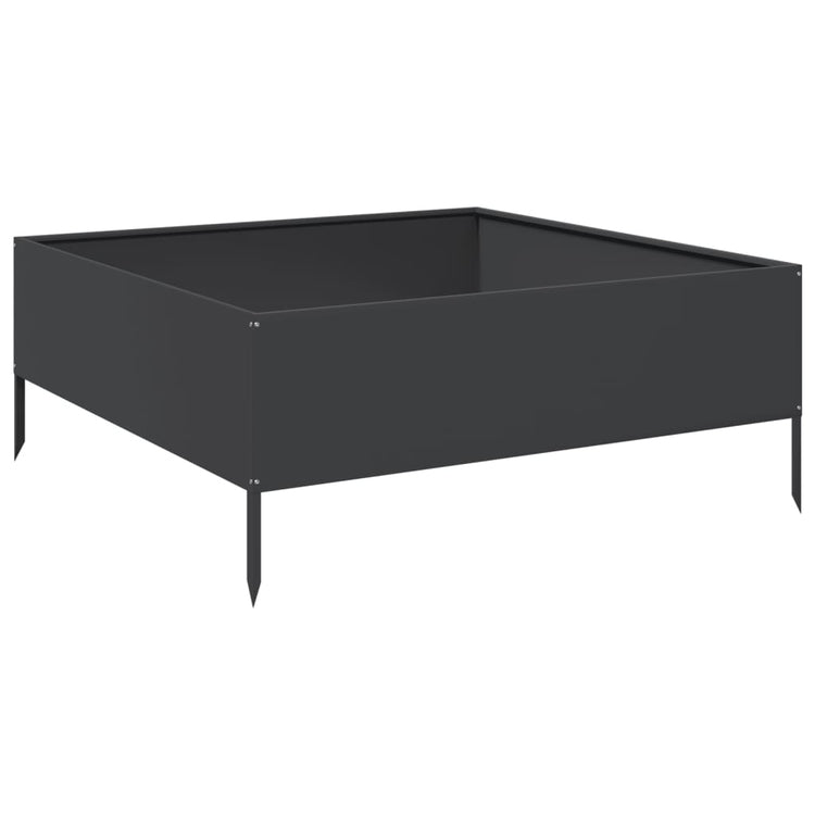 Vidaxl -Pflanzer erhoben 100x100x25 cm Stahlschwarz
