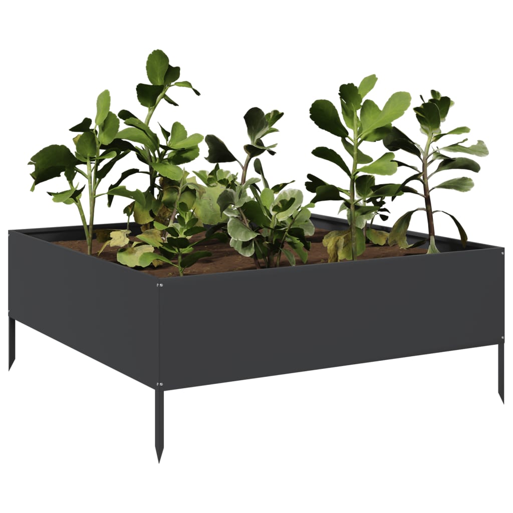 Vidaxl -Pflanzer erhoben 100x100x25 cm Stahlschwarz