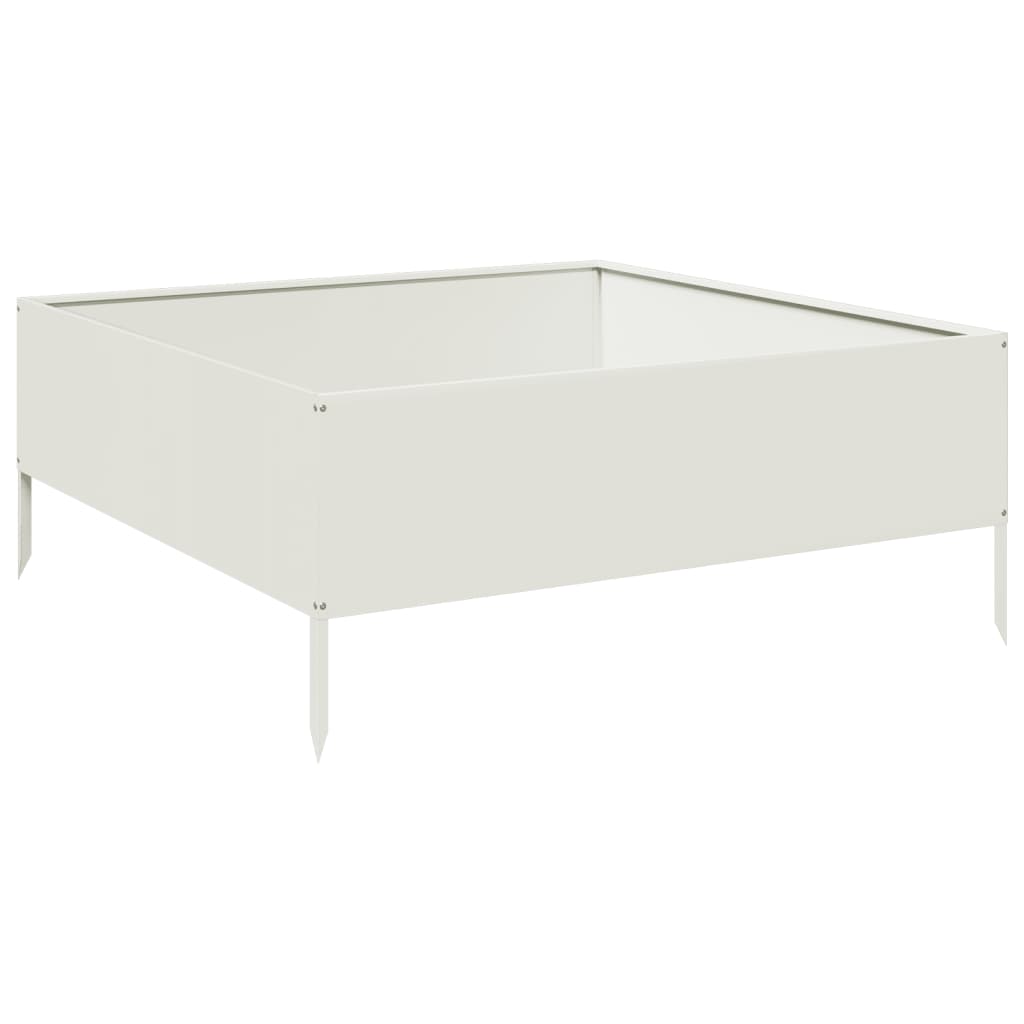 VIDAXL -Planungsbox Erhöht 100x100x25 cm Stahlweiß