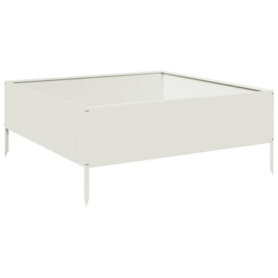 VIDAXL -Planungsbox Erhöht 100x100x25 cm Stahlweiß