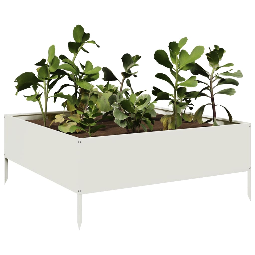 VIDAXL -Planungsbox Erhöht 100x100x25 cm Stahlweiß