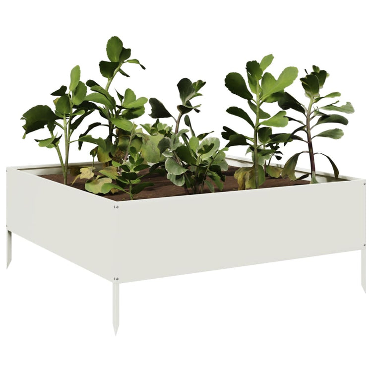 VIDAXL -Planungsbox Erhöht 100x100x25 cm Stahlweiß