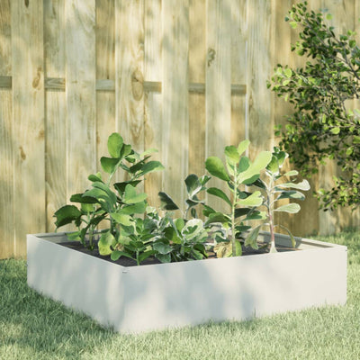 VIDAXL -Planungsbox Erhöht 100x100x25 cm Stahlweiß