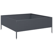 VIDAXL -Pflanzer erhoben 100x100x25 cm Stahl Anthrazit -geläutet - afbeelding 2