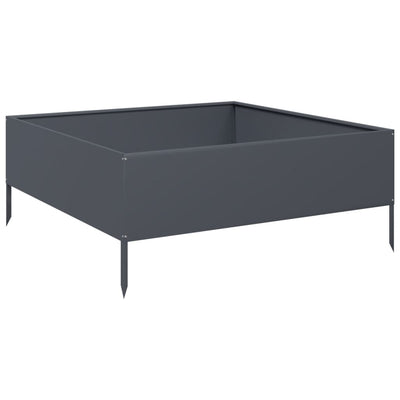 VIDAXL -Pflanzer erhoben 100x100x25 cm Stahl Anthrazit -geläutet