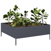VIDAXL -Pflanzer erhoben 100x100x25 cm Stahl Anthrazit -geläutet - afbeelding 3