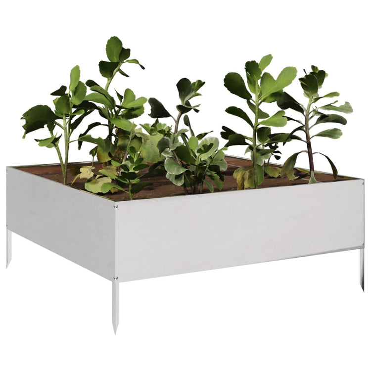 VIDAXL -Pflanzer erhoben 100x100x25 cm Edelstahl
