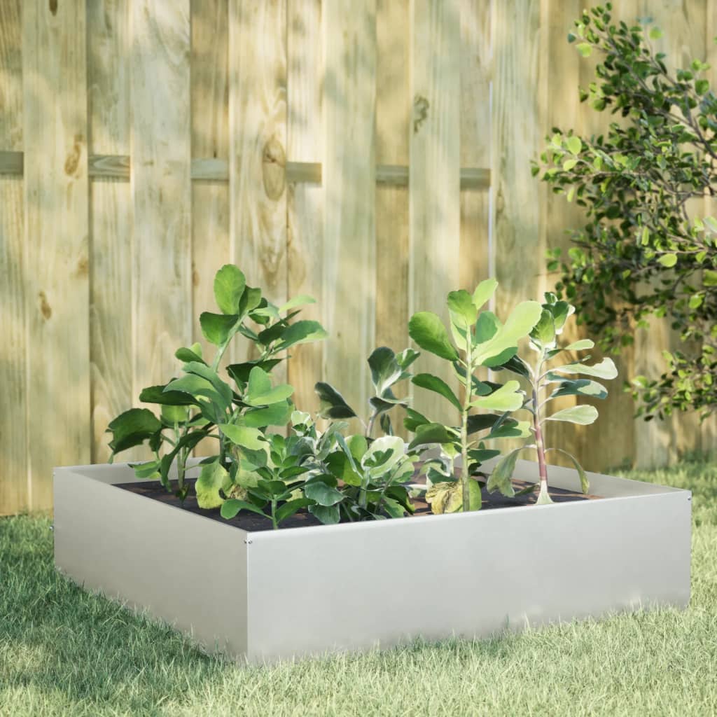 VIDAXL -Pflanzer erhoben 100x100x25 cm Edelstahl