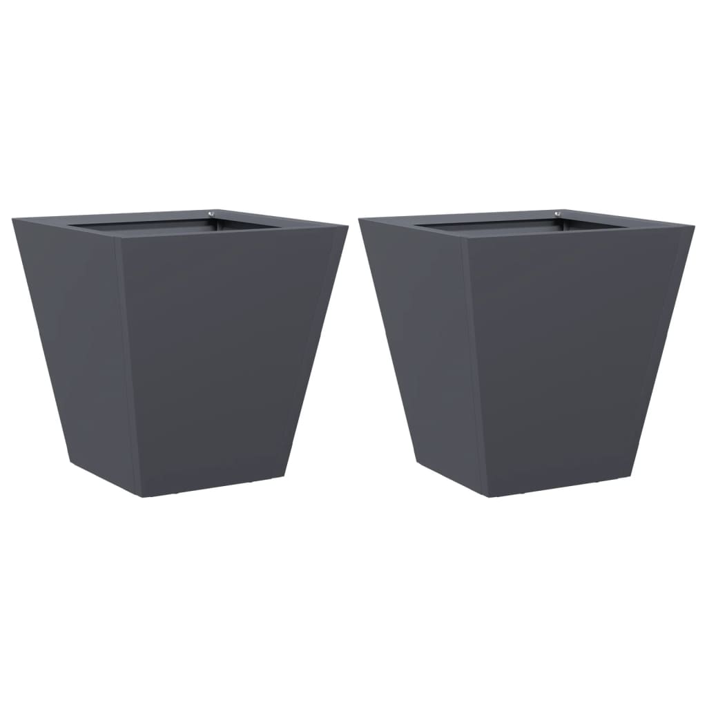 VIDAXL -Pflanzer 2 ST 30x30x30 cm Stahl Anthrazit -geläutet