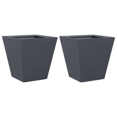 VIDAXL -Pflanzer 2 ST 30x30x30 cm Stahl Anthrazit -geläutet