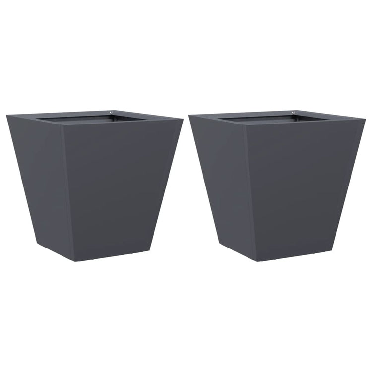 VIDAXL -Pflanzer 2 ST 30x30x30 cm Stahl Anthrazit -geläutet