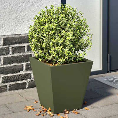 VIDAXL -Pflanzer 2 ST 30x30x30 cm Stahl Olivengrün