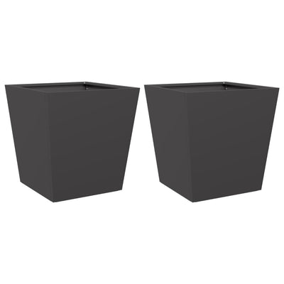 Vidaxl Pflanzer 2 ST 40x40x40 cm Stahlschwarz