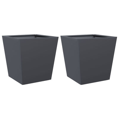 VIDAXL -Pflanzer 2 ST 40x40x40 cm Stahl Anthrazit -geläutet