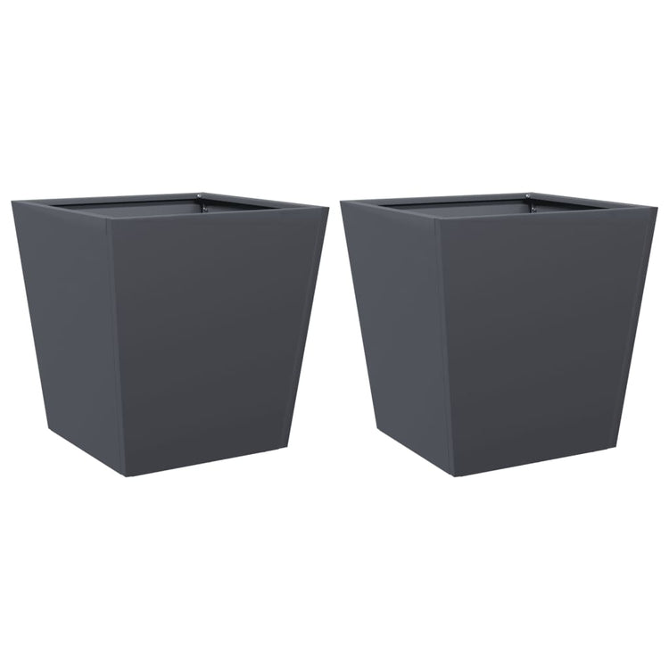 VIDAXL -Pflanzer 2 ST 40x40x40 cm Stahl Anthrazit -geläutet