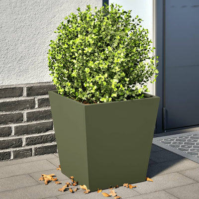 VIDAXL -Pflanzer 2 ST 40x40x40 cm Stahl Olivengrün