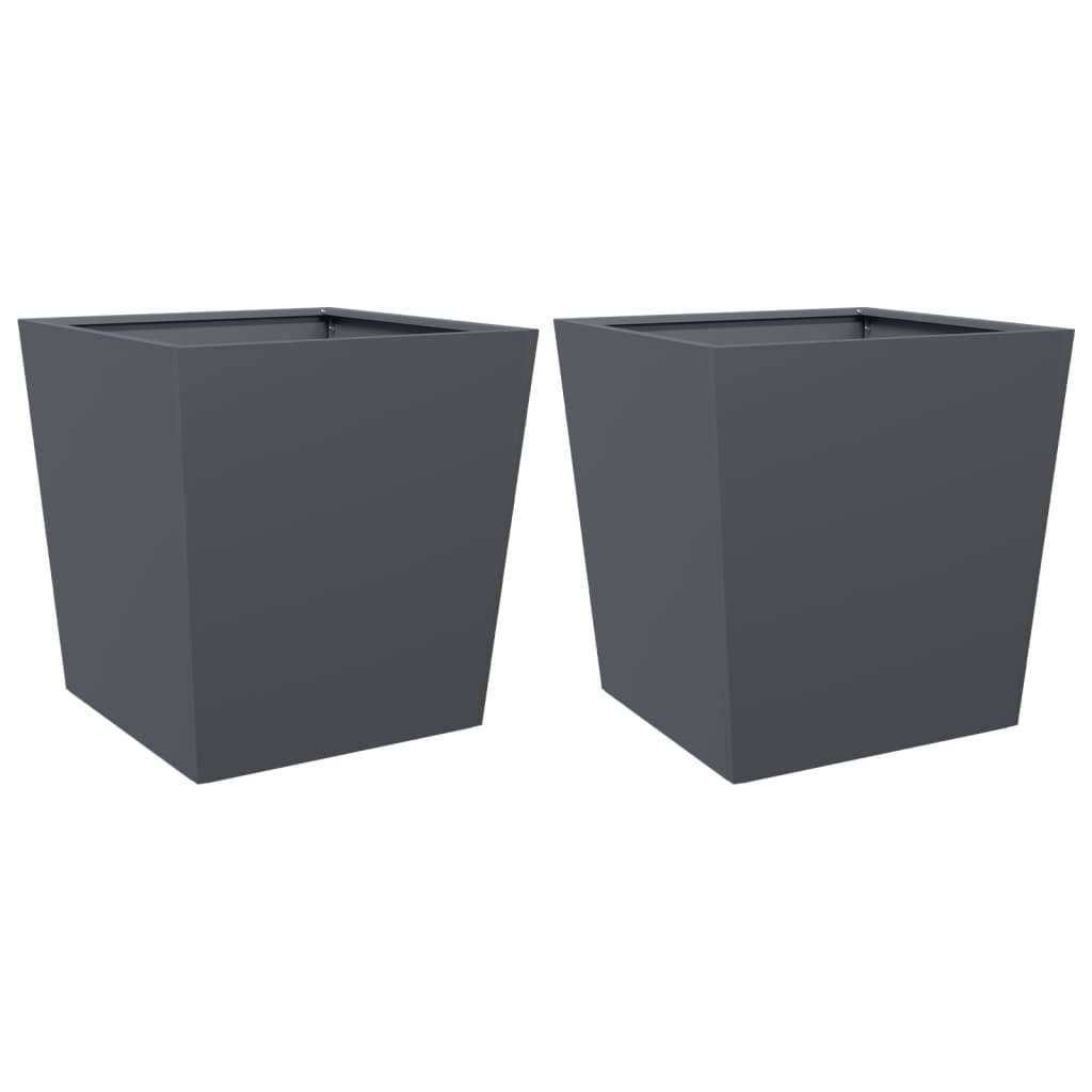 VIDAXL -Pflanzer 2 ST 50x50x50 cm Stahl Anthrazit -ausgelöst