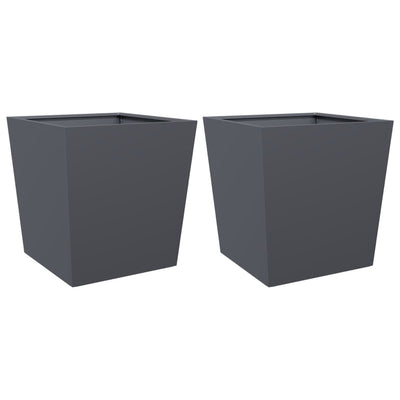 VIDAXL -Pflanzer 2 ST 50x50x50 cm Stahl Anthrazit -ausgelöst