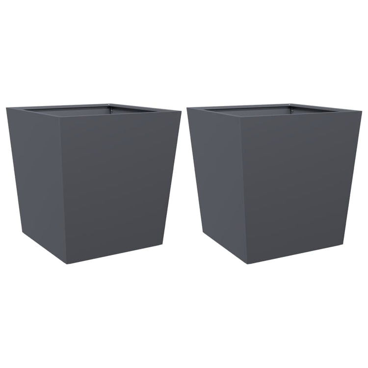 VIDAXL -Pflanzer 2 ST 50x50x50 cm Stahl Anthrazit -ausgelöst