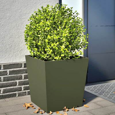 VIDAXL -Pflanzer 2 ST 50x50x50 cm Stahl Olivengrün