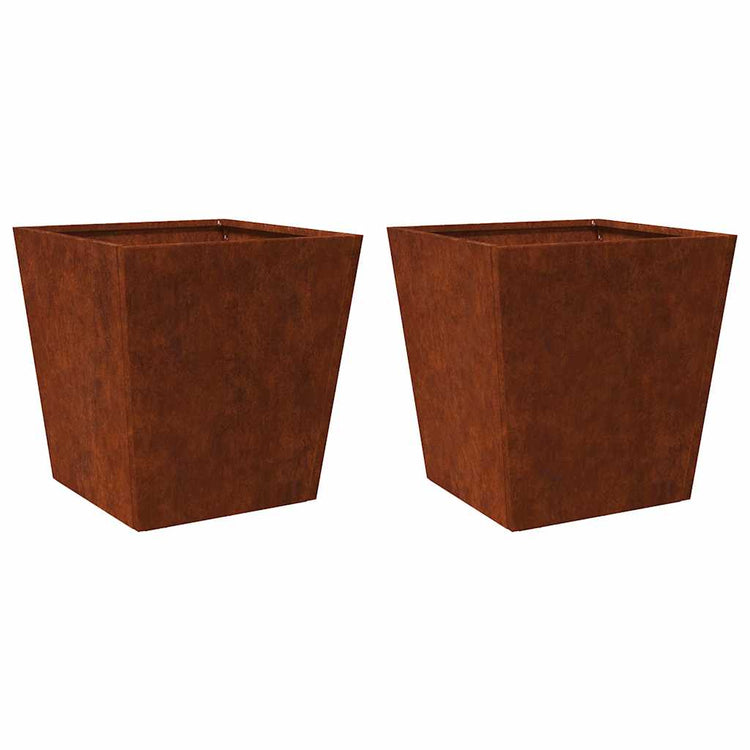 Vidaxl Pflanzer 2 ST 50x50x50 cm Wetterstahl