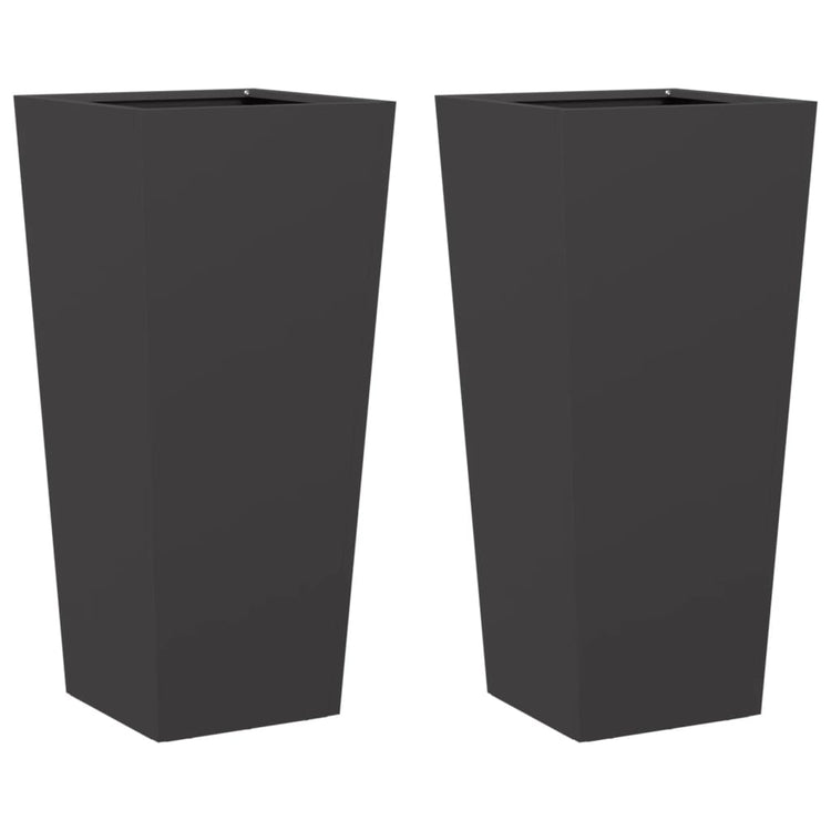 Vidaxl -Pflanzer 2 ST 35x35x75 cm Stahlschwarz