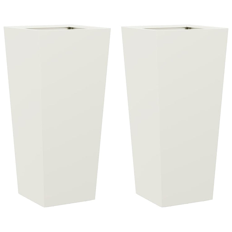VIDAXL -Pflanzer 2 ST 35x35x75 cm Stahlweiß