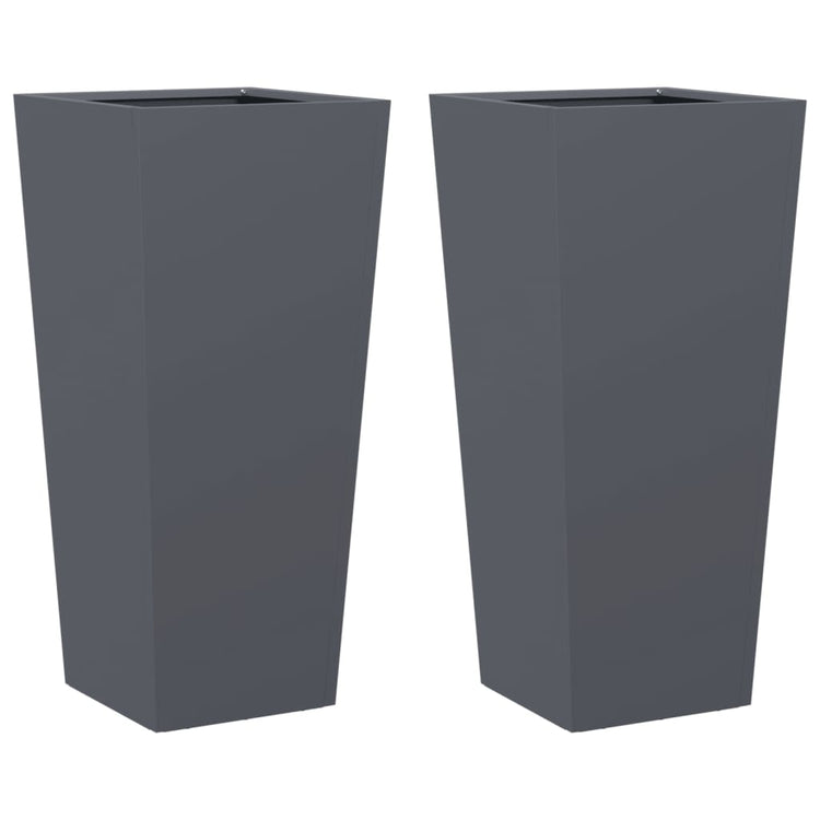 VIDAXL -Pflanzer 2 ST 35x35x75 cm Stahl Anthrazit -ausgelöst