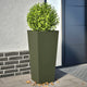 VIDAXL -Pflanzer 2 ST 35x35x75 cm Stahl Olivengrün