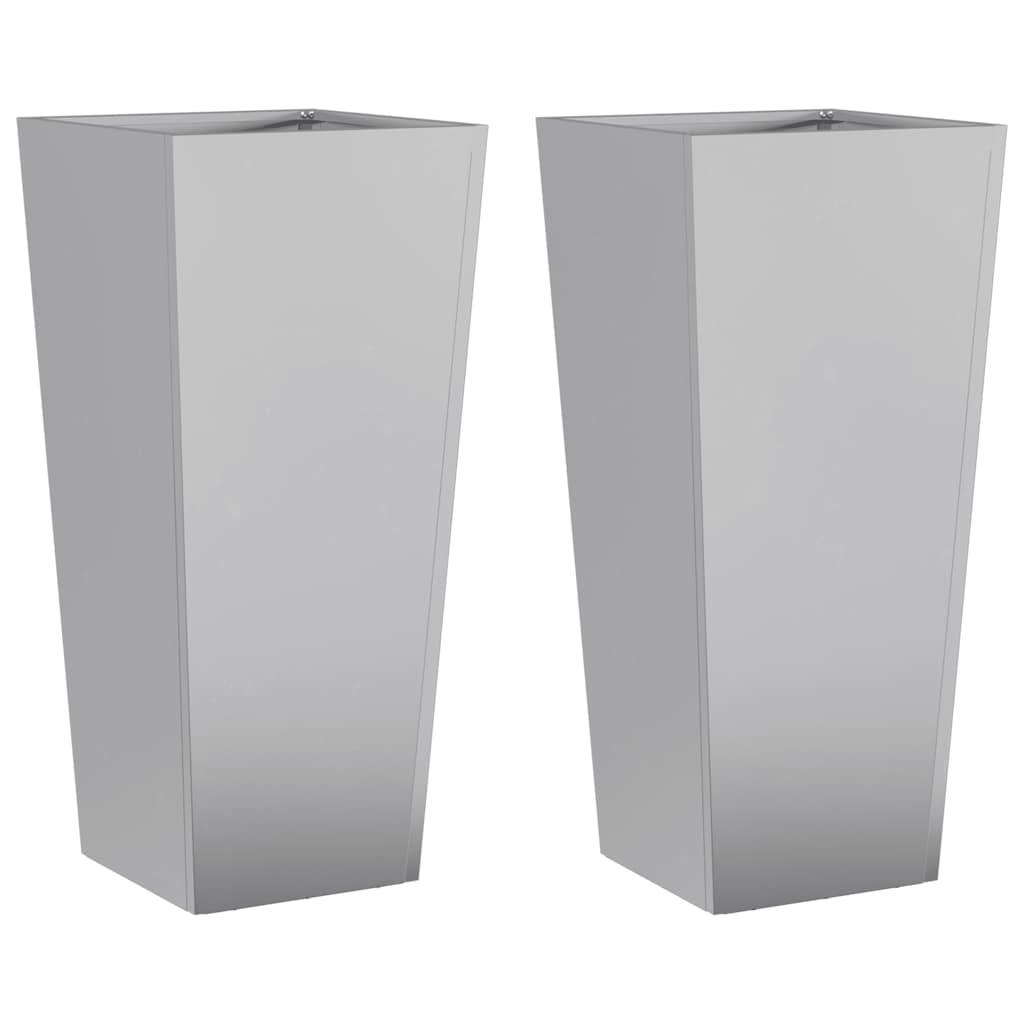 VIDAXL -Pflanzer 2 ST 35x35x75 cm verzinkter Stahl