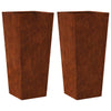 VIDAXL -Pflanzer 2 ST 35x35x75 cm Wetterstahl