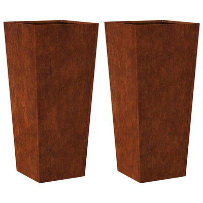 VIDAXL -Pflanzer 2 ST 35x35x75 cm Wetterstahl