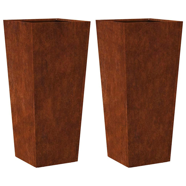 VIDAXL -Pflanzer 2 ST 35x35x75 cm Wetterstahl
