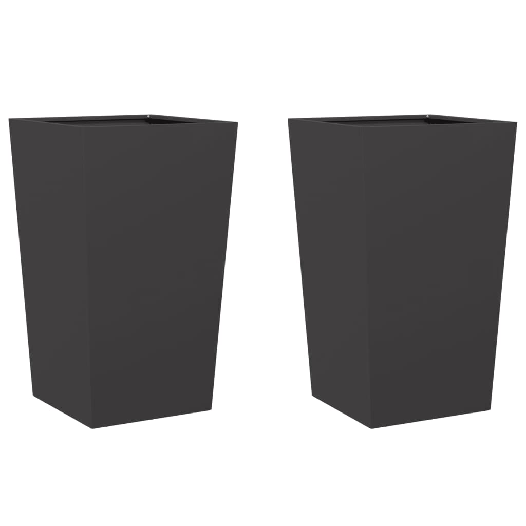 Vidaxl -Pflanzer 2 ST 45x45x75 cm Stahlschwarz