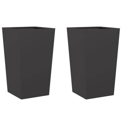 Vidaxl -Pflanzer 2 ST 45x45x75 cm Stahlschwarz