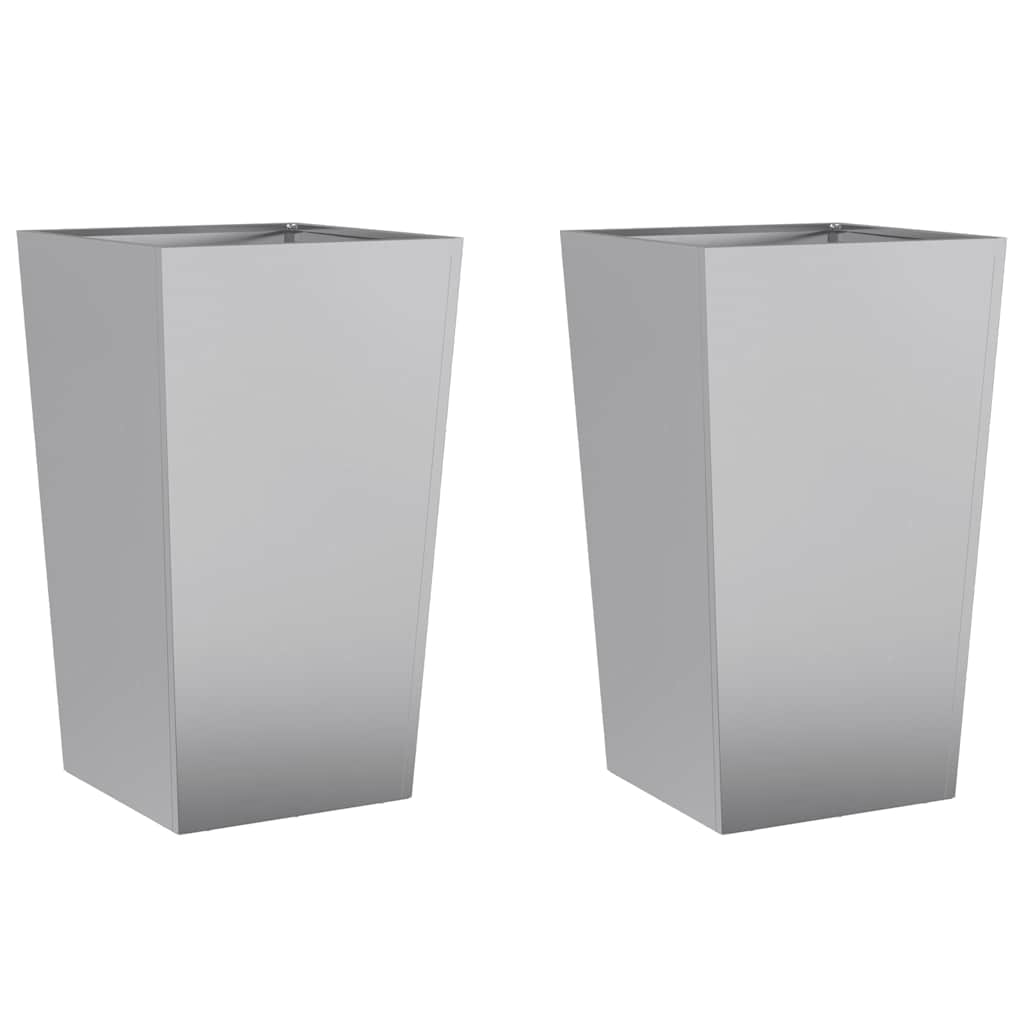 VIDAXL -Pflanzer 2 ST 45x45x75 cm verzinkter Stahl