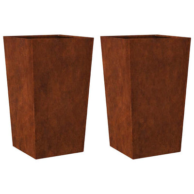 VIDAXL -Pflanzer 2 ST 45x45x75 cm Wetterstahl