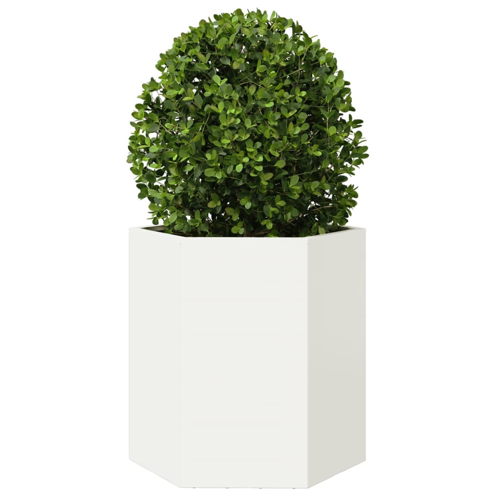 Vidaxl Plannet Hexagon 46x40x45 cm Stahl weiß