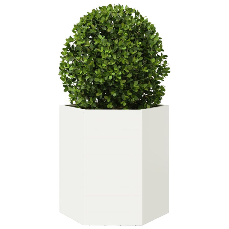 Vidaxl Plannet Hexagon 46x40x45 cm Stahl weiß