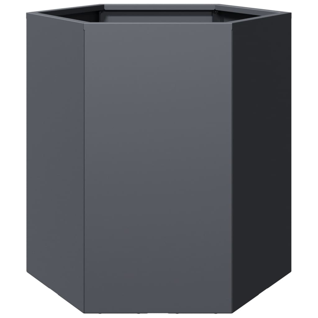 Vidaxl Plannet Hexagon 46x40x45 cm Stahl Anthrazit -gelöscht