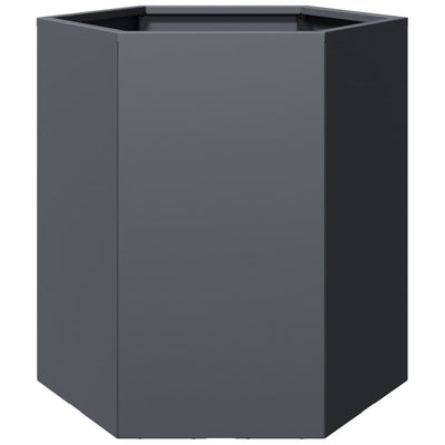 Vidaxl Plannet Hexagon 46x40x45 cm Stahl Anthrazit -gelöscht