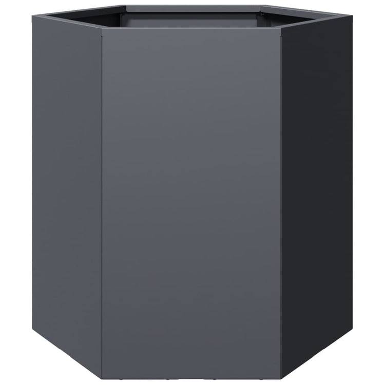 Vidaxl Plannet Hexagon 46x40x45 cm Stahl Anthrazit -gelöscht