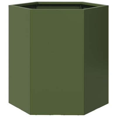 Vidaxl Plannet Hexagon 46x40x45 cm Stahl Olivengrün