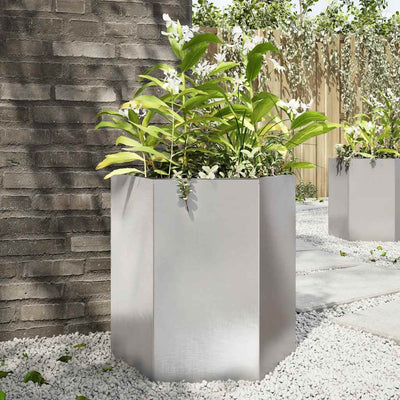 Vidaxl Plannet Hexagon 46x40x45 cm Edelstahl