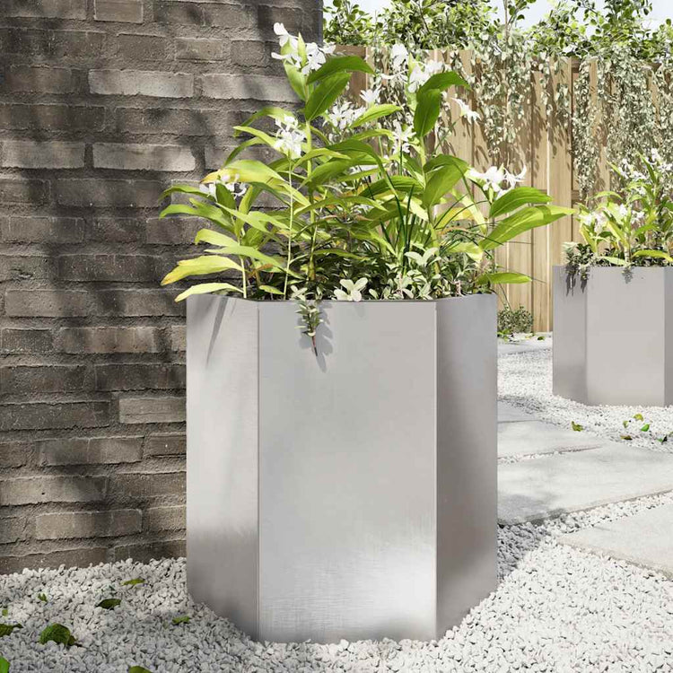 Vidaxl Plannet Hexagon 46x40x45 cm Edelstahl