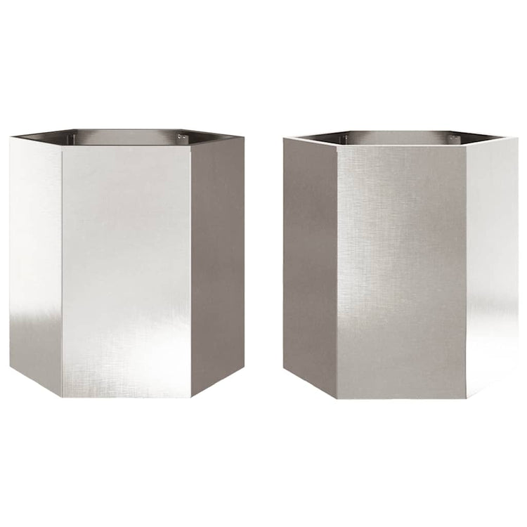 Vidaxl Pflanzer 2 St Hexagon 46x40x45 cm Edelstahl