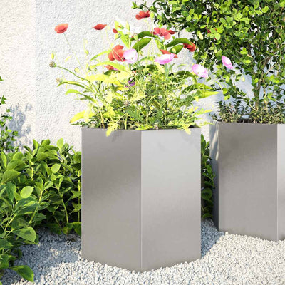 Vidaxl Pflanzer 2 St Hexagon 46x40x45 cm Edelstahl
