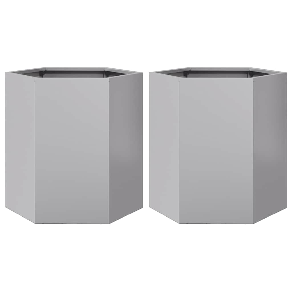 Vidaxl Pflanzer 2 St Hexagon 46x40x45 cm verzinkter Stahl