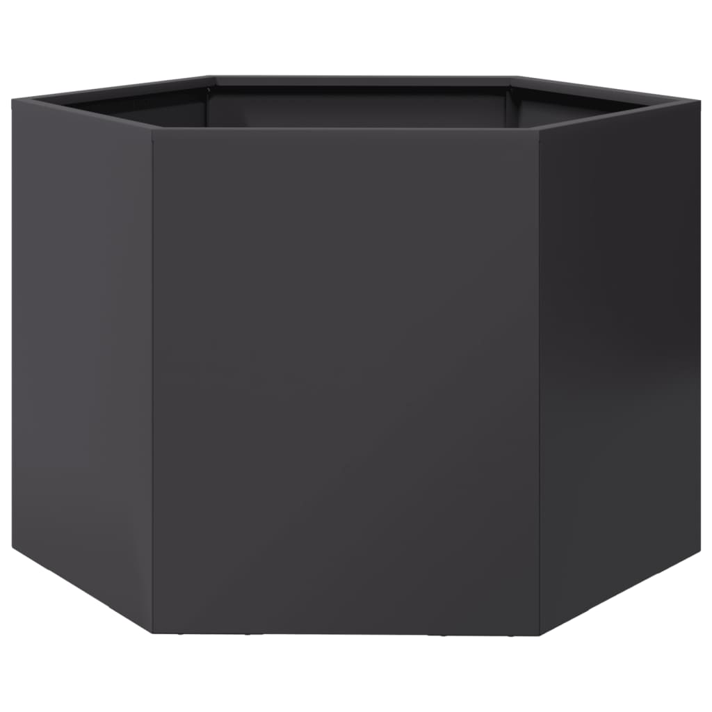 VIDAXL -Pflanzer Bennet Hexagon 69x60x45 cm Stahl schwarz