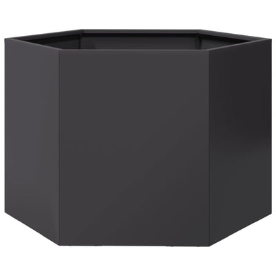 VIDAXL -Pflanzer Bennet Hexagon 69x60x45 cm Stahl schwarz